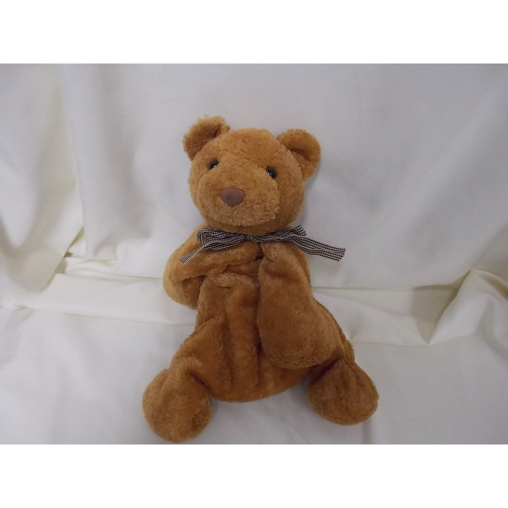 Flip Flops Extremely Relaxed Animals Brown Teddy Bear Plush Gingham Bow 10 inch
